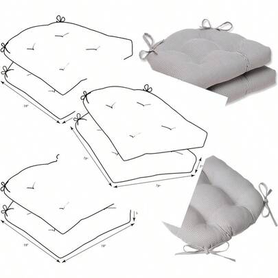 ASDPillow Perfect Oxford Charcoal Reversible Chair Pad Set of 2