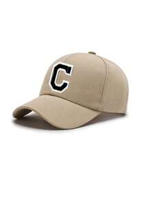 1 chiếc mũ lưỡi trai màu trơn có in chữ, dành cho cả nam và nữ, kiểu mũ snapback cổ điển có thể điều chỉnh, thích hợp để đội thường ngày vào mùa xuân và mùa hè. - Màu Khaki - Xem 7