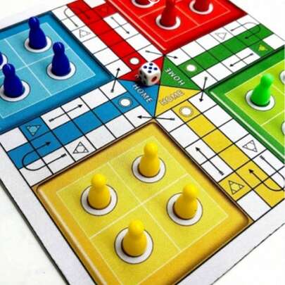 LUDO Game Klassiek dobbelspel voor 2-4 personen Reisbordspelset Interactief bordspel Geschikt voor familie Kerstmis Halloween Spelletjesavond