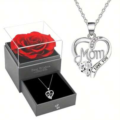Hollow Heart-Shaped Pendant Necklace (Without Gift Box), Elegant Mother's Day Gift - Ladies' Gift - Daily Wear Wedding Party Date Party - Suitable For Best Friends, Christmas Gift - Valentine's Day Gift
