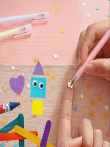 1pc Macaron Color Glue Pen, Adhesive Pen, Stationery Glue Pen With Quick-Drying, Precise Control Of Fine Tip, Suitable For Scrapbooking, Diary, Greeting Cards, Handmade Crafts - Multicolor - View 9