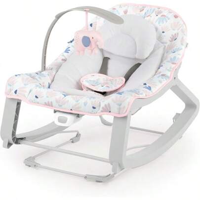 Keep Cozy 3-In-1 Grow With Me Vibrating Baby Bouncer Seat And Infant To Toddler Rocker Vibrations And Toy Bar 0-30 Months Up To 40 Lbs Pink Burst