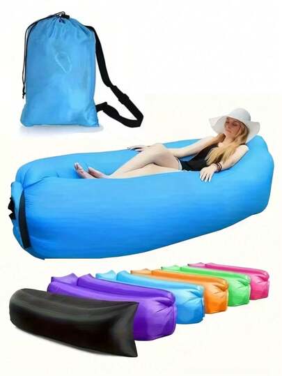 Outdoor Inflatable Slouchy Sofa Bag, Portable Inflatable Sofa Lounger - Self-Inflating Slouchy Sofa/Air Bed Without Air Pump. Inflatable Sofa Lounger - Camping And Beach Supplies, Quick Inflation Portable Inflatable Sofa, Waterproof And Leak-Proof.