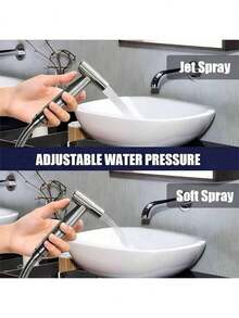 Stainless Steel Bidet Sprayer Set, Toilet Bidet Sprayer With Holder, Bidet Attachment Set Bathroom Bathroom Accessories Bathroom Tools - Silver - View 4