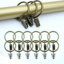 44 Pcs Curtain Rings With Clips, 0.98"/1.26" Interior Diameter, Metal Drapery Rings With Hooks, Heavy Duty Drapery Hooks For Hanging, Rod Metal Fasteners For Curtain Hat Bows Decoration Craft Display - 44 Pcs - View 10