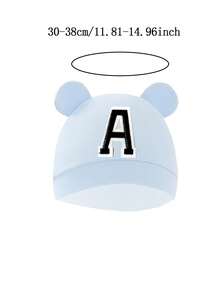 1 buah Topi Bayi Lembut & Hangat dengan 26 Huruf, Cocok untuk Bayi Baru Lahir, Hadiah Luar Biasa untuk Ibu dan Bayi - Baby Blue - View 11