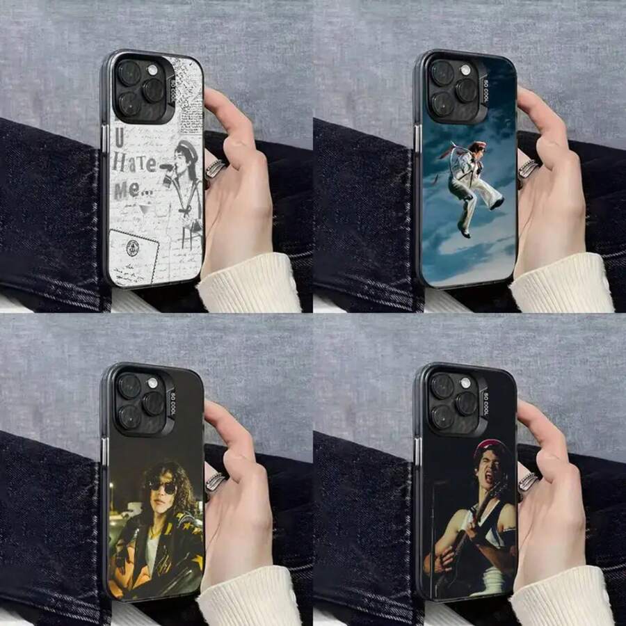 Funda de teléfono C-Conan Grey Wishbone para 17,16,15,14,13,12,11,Pro,Max,Plus,E, cubierta negra IMD - Z5 - Ver 1