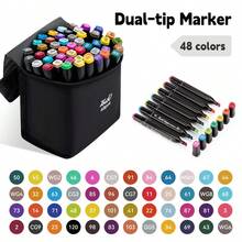 Bộ 24-262 bút dạ hai đầu gốc cồn, 262 bút dạ vẽ hai đầu gốc dầu cỡ lớn, dụng cụ vẽ chuyên nghiệp, văn phòng phẩm thiết yếu cho năm học mới, quà Giáng sinh và năm mới cho học sinh và bạn bè. - Nhiều màu - Xem 19