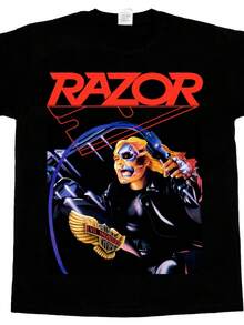 RAZOR EVIL INVADERS'85 THRASH SPEED METAL BAND SACRIFICE NEW BLACK T-SHIRT - màu đen - Xem 1