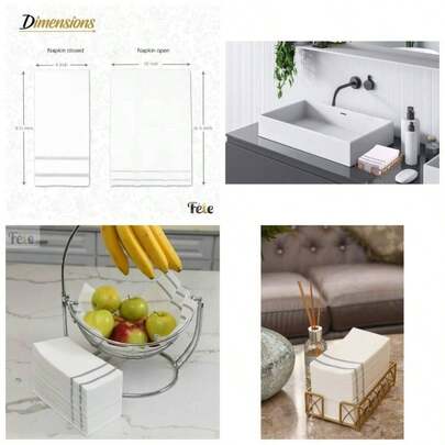 - Toallas de mano de papel para bao, diseo plateado, 50 toallas de invitados con tacto de lino, cena formal, aniversario, servilletas para mesas, habitaciones de invitados y baos, 22x 10