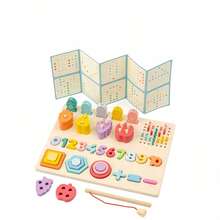 Classical Wooden Fishing Game For Kids Improve Concentration Skills Toy Cartoon Design Five-In-One Kids Board Game Puzzle Set - Multicolor - View 6