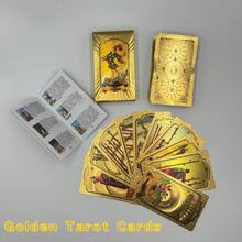 Bộ bài Tarot cổ điển - Kích thước 2.8*4.7 inch (7*12 cm) gồm 78 lá bài Tarot mạ vàng, phù hợp cho người mới bắt đầu - Bộ bài Tarot đa họa tiết độc đáo - Hướng dẫn sử dụng bài Tarot, bao gồm các lá bài Tarot và ý nghĩa của chúng - Bài Tarot dành cho người mới bắt đầu và ý nghĩa của chúng - Bài Tarot dành cho người chơi chuyên nghiệp, bài Tarot chống thấm nước, quà tặng bài Tarot (kèm hướng dẫn bằng hình ảnh màu) - Vàng - Xem 2