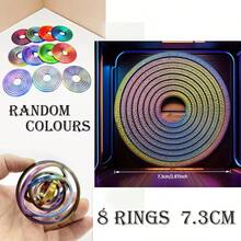 6/8 Anillos Juguete Fidget con Estructura Giratoria Multinivel, Alivio de Estrés para Escritorio, Regalo Creativo, Juguete Miniatura Coleccionable, Decoración de Escritorio Creativa - Multicolor - Ver 8