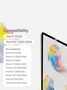适用于 iPad (A16) 和 (第十代) 的 1 片屏幕保护膜 - 触感如真纸，蝴蝶式无气泡安装，保护 Apple Pencil 笔尖 - 無色 - 查看 3