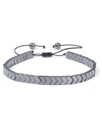 YAUKIA Minimalism Punk Style Black Hematite Arrowhead Bracelet Party Outfit Accessory Charm Fashion Wristband Gift For Men