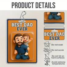 2D个性化动画风格奶奶及照片亚克力汽车装饰，定制动画亚克力汽车挂件，朋友礼物，家人礼物，送给朋友的礼物 - 彩色 - 查看 4