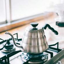 PZW Hario  "Buono" Tetera de goteo Stovetop Cuello de cisne Cafetera 1.0L Acero inoxidable Plata2537 - Plateado - Ver 6