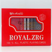 2pcs/Set ROYAL.ZRG 25 Gauge Plastic Playing Cards, Red Deck, Plastic Box, 2 Colors, Game Cards, PVC, 5.7*8.7 In, Family Entertainment, Games, Washable, Waterproof, 100% Plastic, Party, Gift, Gag, Creative, Valentine's Day, Wedding Game, Birthday Party - A - View 2