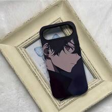 Una figura de anime sombría y enigmática. Funda Mate Esmerilada 2 en 1 - Ligera y Resistente a las Huellas Dactilares |   Compatible con los modelos de  11 a 17, incluyendo Plus, Pro y Pro Max. |   Un regalo útil para uso diario. - Blanco - Ver 10