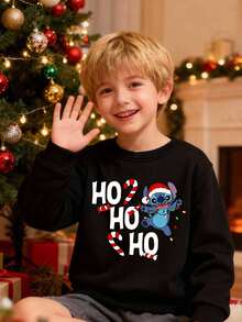 Estampado de "Trick Sweetheart" de Disney, sudadera suave y cálida para niños, adecuada para el uso diario de los niños, salidas con los padres y otros escenarios. - Negro - Ver 2