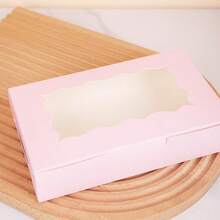 30pcs Cookie Boxes, 7x4.3x1.5 Inches, Pink & White Color With Transparent Window, Suitable For Cupcakes, Gifts, Snacks, Desserts, Strawberries, Muffins, Etc. - Multicolor - View 5