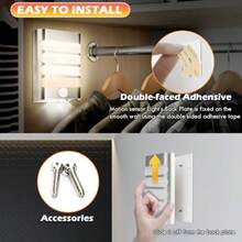 2-Pack Leadleds Battery Operated Motion Sensing Light Bar Stick-on Anywhere Portable Closet Cabinet LED Night Light Wall Sconces Stairs Light Step Light Bar - plateado - Ver 6