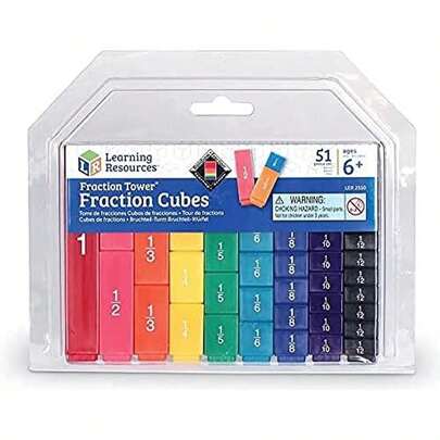 Learning Resources Juguete Educativo Fraction Tower Cubes