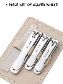 4pcs Stainless Steel Nail Clipper Set, Includes Nail Clippers And Ingrown Toenail Nipper, Unisex Grooming Kit For Travel