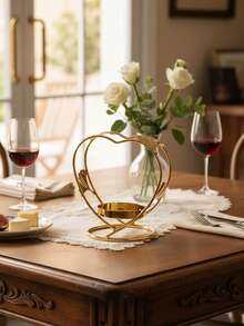 1件/套烛台/蜡烛，创意个性化家居装饰，房间装饰/家居装饰/桌面装饰，适用于户外露台、办公桌、烛光晚餐，营造室内氛围，适用于婚礼、家庭聚会、派对、告白、餐桌装饰、感恩节/圣诞节/万圣节 - 金色 - 查看 7