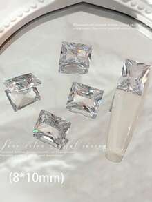 5颗透明锆石美甲水钻，闪亮美甲饰品，奢华高碳透明自含式璀璨光泽冰糖钻石美甲配件 - 彩色 - 查看 11