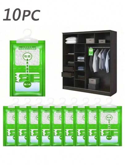 10 piezas Bolsa deshumidificadora grande - Absorción de humedad para ropa, Deshumidificador no eléctrico para armario y hogar, Bolsa absorbente de humedad, Deshumidificador de armario, Desecante