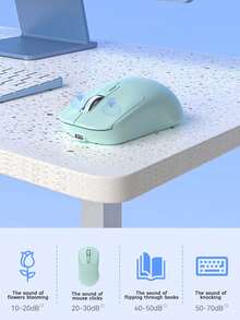 Ratón inalámbrico de doble modo 2.4G + Bluetooth, alimentado por batería en modo único/recargable en modo dual, ratón óptico Bluetooth con receptor USB, compatible con portátil, escritorio, silencioso, portátil para biblioteca, juegos, oficina, dormitorio - Multicolor - Ver 5