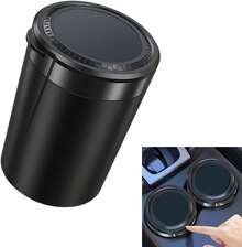 Cenicero de coche sin humo con tapa y luz LED, soporte para tazas de coche, cenicero para vehículos y uso en interiores - 1 - Ver 2