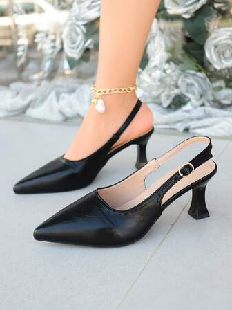 新款性感闪亮金色高跟凉鞋，舒适时尚细高跟，踝带露趾设计——完美适用于派对和各种活动