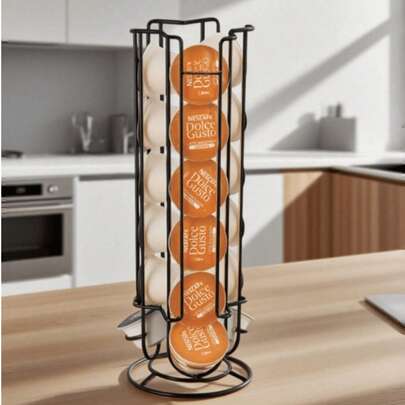 1 Adet Kahve Kapsülü Tutucu - Elektroliz Kaplamalı Teşhir ve Saklama Rafı - Ofis, Mutfak ve Kafe Tezgahı İçin Uygundur