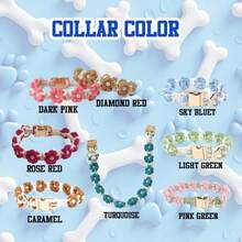 Customized Dog Name/Phone Collar, Handmade Woven Dog Collar, Personalized Floral Puppy Collar, Adjustable Pet Collar With Customized Engraved Tag - Multicolor - View 4