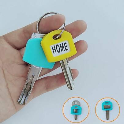 8 Colorful Keychains With Labels (8 Different Colors) - 2.8cm/1.1in Retractable Key Identifiers, Fits Most Keys, Unisex Organizer Accessories For Home & Offic