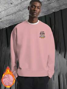 New Year Outfit Women Men Street Style Fashion Crew Neck Sweatshirt God Is Good Car Under Coconut Tree Print Pattern 2025 Autumn Winter Bestselling New  Fashion Long Sleeve Fleece Thickened Essential Classic Basic Style Lazy Style Casual Top Commuting Casual Simple Comfortable Versatile Loose And Comfortable Fall Clothes For Women - 粉紅色 - 查看 4
