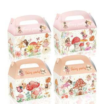24pcs/Set Fairy Party Gift Packaging Box Set, Cute Floral & Fantasy Themed Gift Boxes Suitable For Birthday, Holiday Party, Celebration, Souvenir Packaging