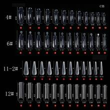 48pcs Dual Forms Tips 12 Shapes 12sizes Nail Mold For Poly UV Quick Building Gel Full Cover Tips Nail Extension Forms Manicure Tools - Clear - View 5