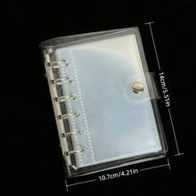 1本A7透明单扣计划本，贴纸收纳本，贴纸本，DIY计划本，PP材质透明内页替换装，大容量便携贴纸本，Kpop照片卡收纳本，适用于相册、剪贴簿、印章本、贴纸本、笔记本、储蓄计划本，新学期返校用品，办公文具 - 無色 - 查看 5