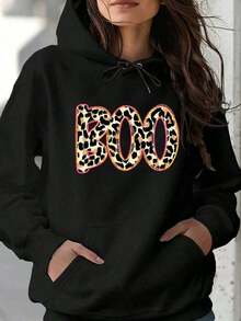 2026 AChristmas Outfit WomenWomen's Heavyweight Hoodie - Gothic Love Me Like My Demons Print Sweatshirt, Loose Fit Pullover Hoodie With Pocket & Drawstring Hood, Long Sleeve Winter Sweater For WomenLoose And Comfortablewinter Clothes For Women - 黑色19 - 查看 1