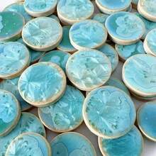 100g/3.53oz DIY Mosaic Tiles, Ice Crackle Effect Multiple Colors, Round Floral Pattern Tiles, Suitable For DIY Crafts, Creative Art Glass Mosaic, Jewelry Making And Home Decor - Multicolor - View 17