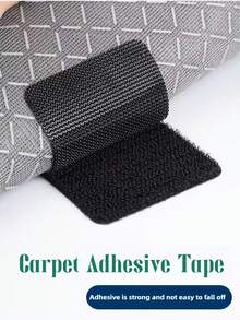20pcs/40pcs Carpet Anti-Slip Grippers, Strong Anti-Curl Anti-Slip Tape, Sofa Pad Fixers, Double-Sided Carpet Clips, Prevent Carpet Shifting And Curling, Reusable Anti-Slip Carpet Tape, Anti-Slip Fixers, Suitable For Hardwood, Tile And Marble Floors Carpet Pads, Double-Sided Carpet Fixers, For Fixing Carpet Edges - Black - View 1