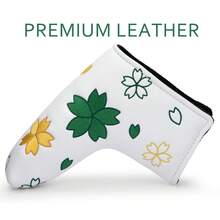 1pc Elegant Embroidered PU Magnetic Closure Golf Putter Cover, Protective Golf Club Head Cover For Women - Multicolor - View 8