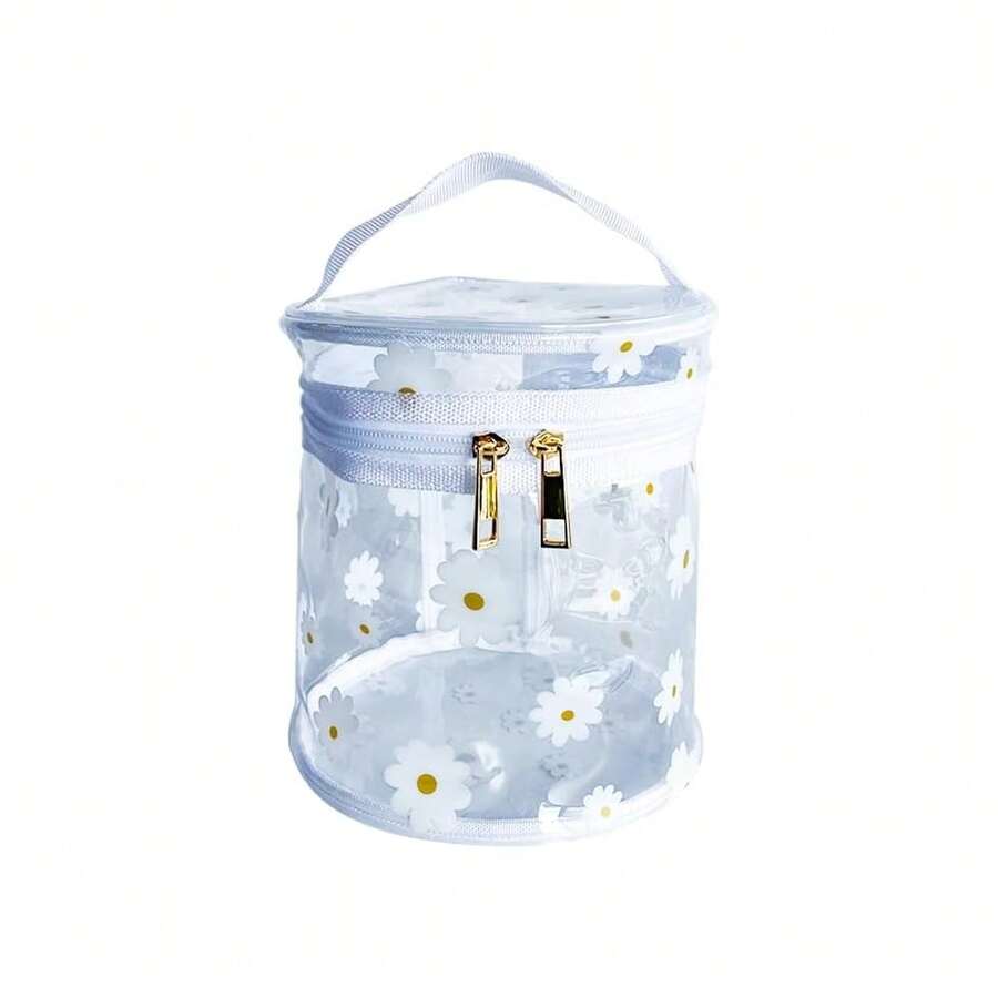 Modisch Kulturtasche Transparent,Blumen Brucken Kosmetiktasche Durchsichtig, wasserdichte PVC-Reise-Waschtaschen, Make-up Tasche,TSA-zugelassene Make-up-Taschen,Für die Dame-16 - D2064-1 - Übersicht 1