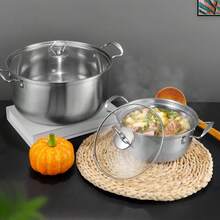 11PCS-SET  Induction Non Stick Stainless Steel Cookware Cooking Pot Pan With Lids (5 Pots And 6 Kitchen Utensils) - Silver - View 7