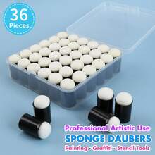 36PCS Sponge Daubers With Storage Case - Applicator For Stenciling, Sponging, And Detailed Effects - Multicolor - View 8