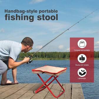 Taburete plegable para camping con bolsa de almacenamiento, silla portátil y ligera para adultos, adecuada para jardín, playa, senderismo, pesca, viajes, picnic, barbacoa (Silla pequeña y portátil para exteriores de color negro, fácil de transportar)