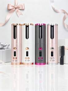 Cordless Auto Curling Iron, 5000mAh USB Rechargeable Curler With 6 Heat Settings And Timer, Precise Curling, Fast Heating And Auto Shut Off, Portable Electric Curling Wand With LCD Temperature Display, Ceramic Curl Chamber, Suitable For All Hair Types, Ideal For Home/Travel/Occasions, Best Gift For Women On Valentine's Day - Multicolor - View 9